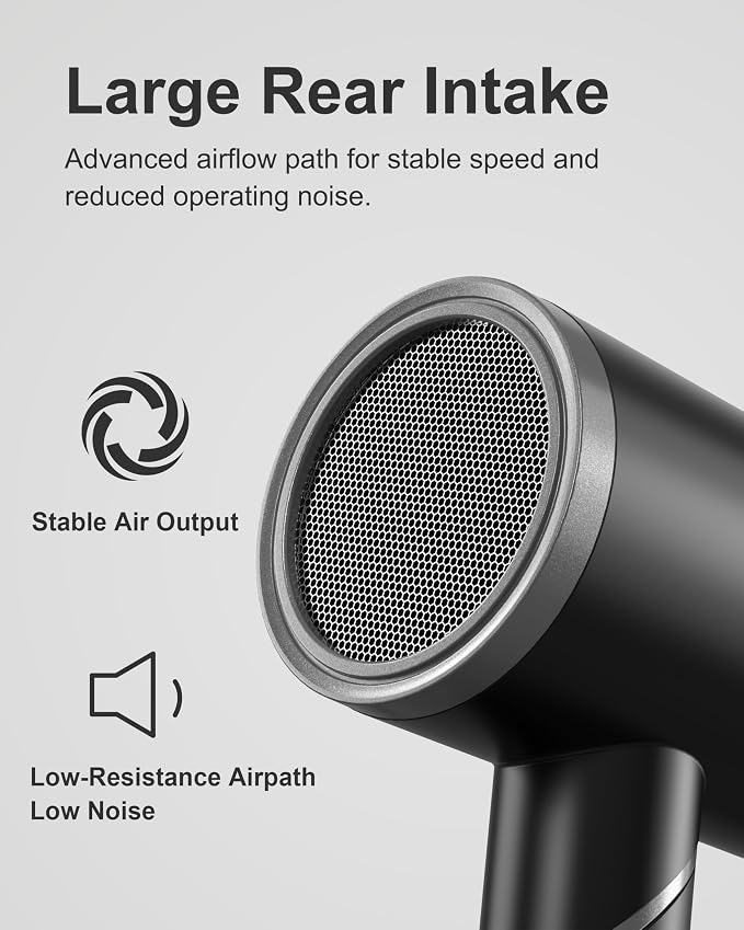 ANNLARY Dual Voltage Travel Hair Dryer with Diffuser & Comb, 1800W Portable Foldable Blow Dryer, Plasma Ionic Hairdryer for Frizz Control & Shine, Low Noise, 110V-120V/220V-240V European Use
