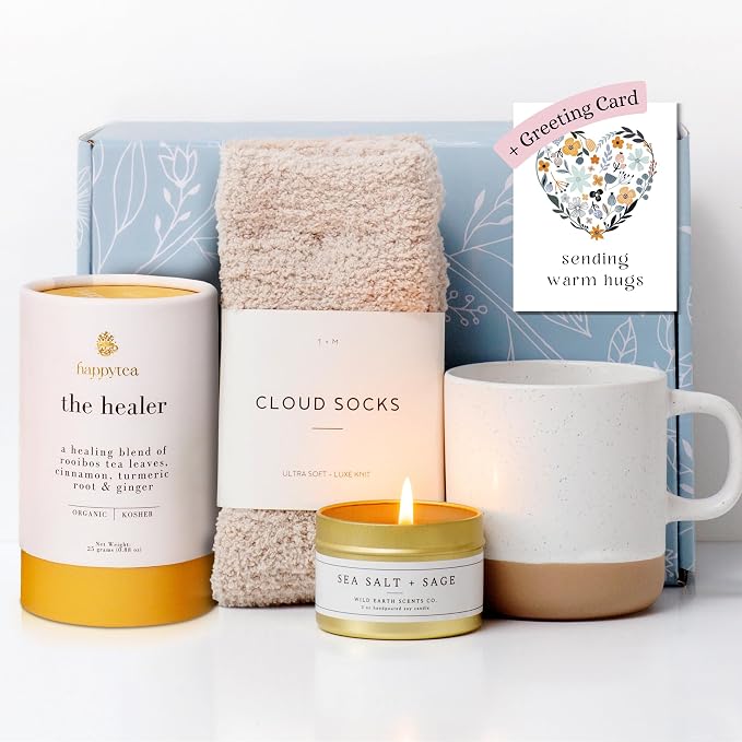 Unboxme Comfort Care Package - Get Well Soon Gift Basket for Women with Cozy Socks & Tea