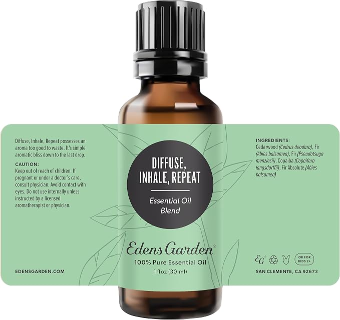 Edens Garden Diffuse, Inhale, Repeat Essential Oil Blend- 100% Pure Premium Grade, Undiluted, Natural, Therapeutic, Aromatherapy, The Best for Candle, Laundry, Humidifiers 30 ml (1 fl oz)