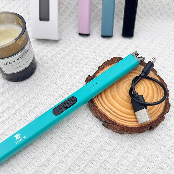 Elegant Electric Candle Lighter for Women with USB-C Charging, Portable and Easy to Use, Stylish Arc Lighter for Candles (Green)
