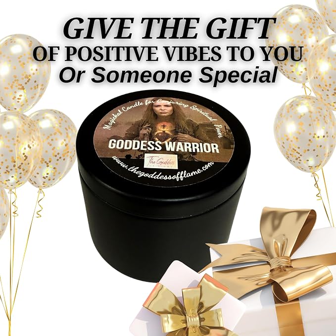 – Goddess Warrior Candle | Spiritual Aromatherapy Candle for Strength, Courage & Empowerment | Non Toxic Soy Wax Ritual Spell Candle | Hoodoo, Wiccan, Pagan, Conjure (8oz)