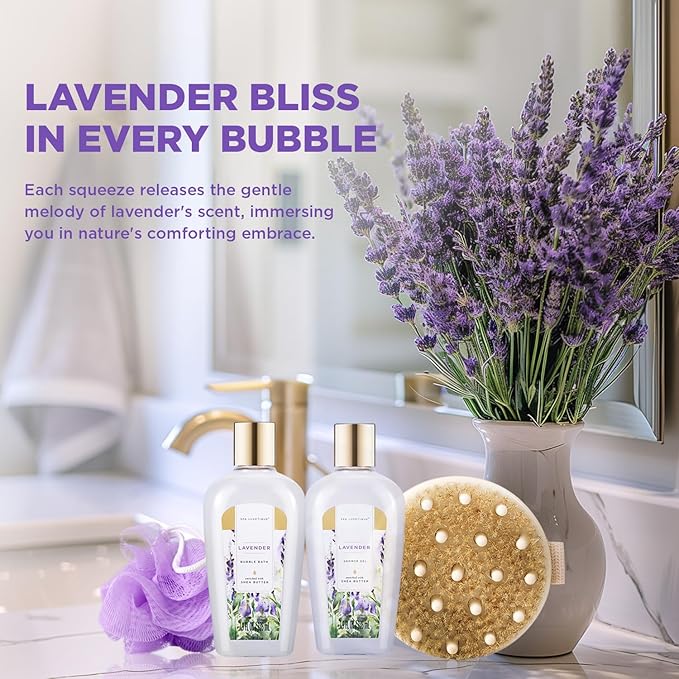 Spa Luxetique Gifts for Women 15Pcs Lavender Gift Baskets for Women Bath and Body Gift Set With Tote Bag Birthday Anniversary Gift for Wife Girlfriend Sister Mothers Day Gifts for Her