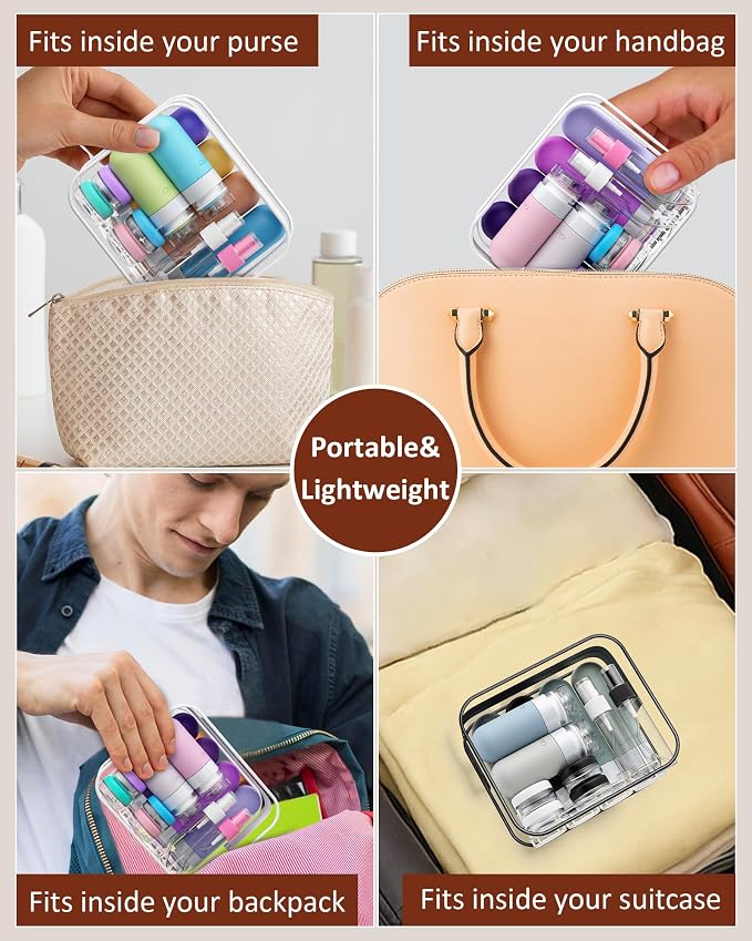 20 Pack Travel Bottles for Toiletries, Original Patented, TSA Approved Travel Size Containers, Leak Proof Silicone Shampoo and Conditioner Bottles Women & Men, Airplane Cruise Essentials, Multi