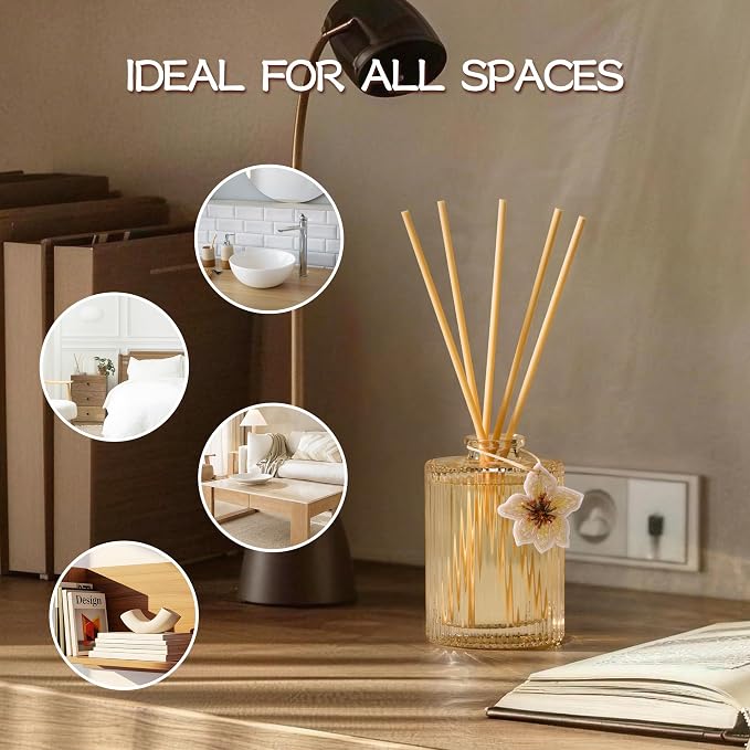 COCORRÍNA Reed Diffuser, White Magnolia Scent Oil Diffuser, 6.09 fl oz, 8 Reeds, Long-Lasting Home Fragrance, Bathroom Bedroom Shelf Decor & Gifts