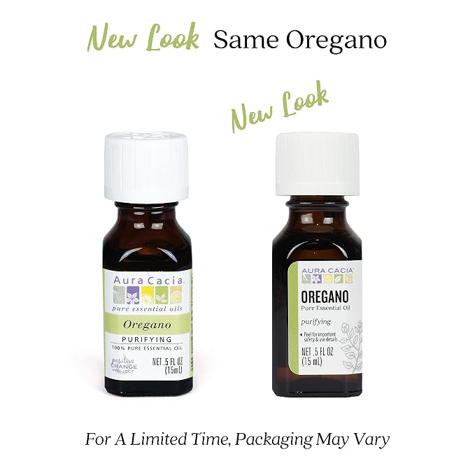 Aura Cacia 100% Pure Oregano Essential Oil, GC/MS Tested for Purity, 15 ml, Origanum vulgare, 0.5 Fl Oz (Pack of 2)