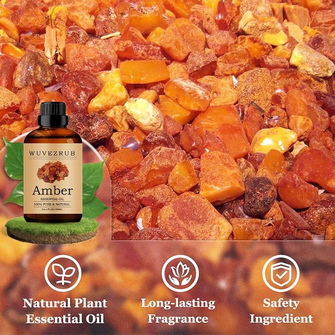 Amber Essential Oils 120ML, Pure Amber Essential Oil for Aromatherapy Diffuser - 4 Fl Oz