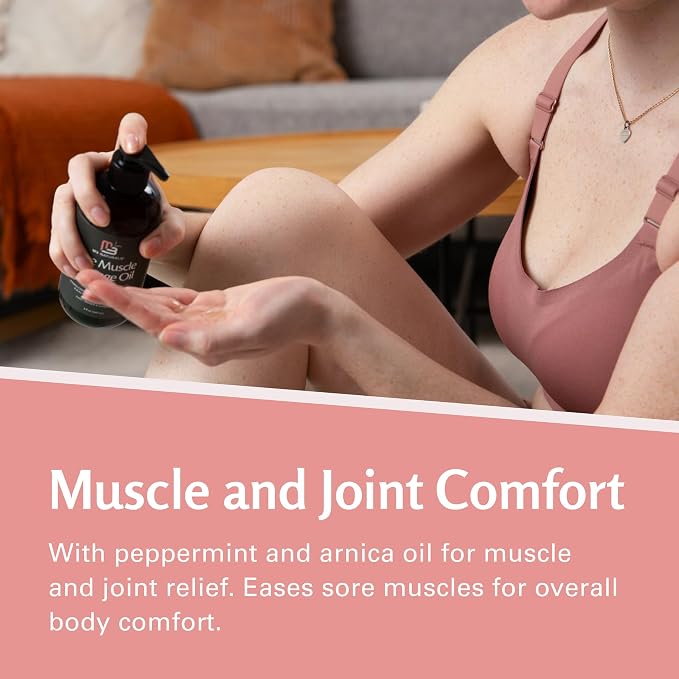 Arnica Sore Muscle Massage Oil with Collagen, Stem Cells, and Menthol, Anti-Cellulite Therapy for Full Body, Fast-Absorbing Multipurpose Treatment by M3