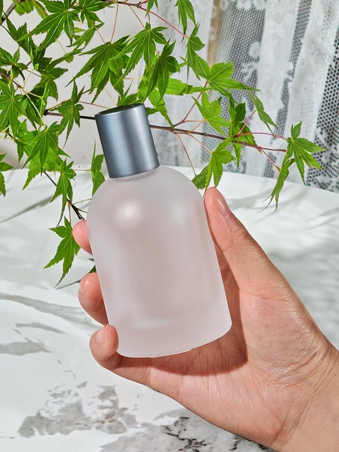 100ml/3.4 Oz Glass Spray Bottle Perfume Atomizer,Empty Travel Refillable Perfume Spray Bottle with 3 Kinds of Dispenser (Frosted Glass, 100ml)