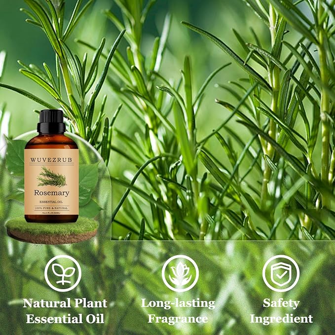 Rosemary Essential Oils 60ML, Pure Rosemary Essential Oil for Aromatherapy Diffuser - 2 Fl Oz