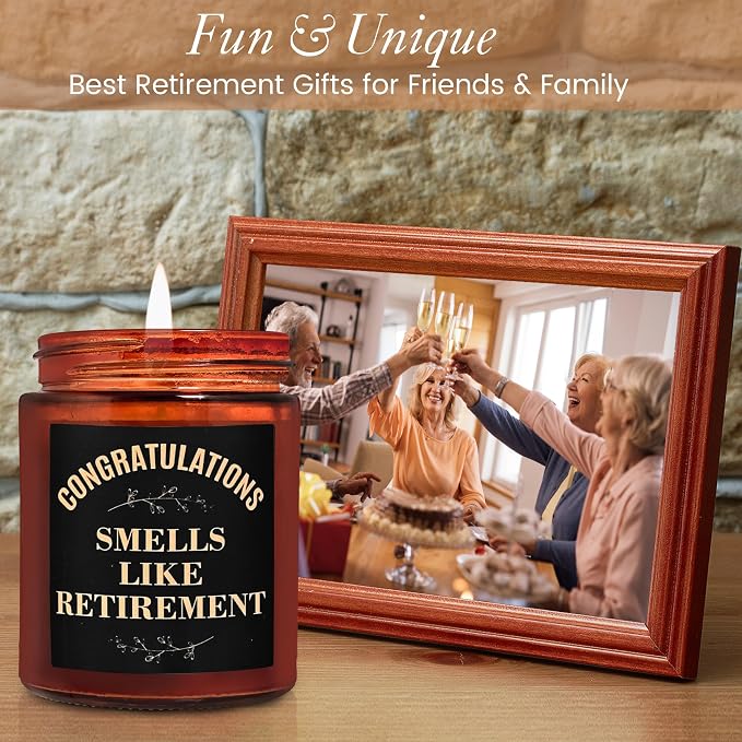 Retirement Gifts - Funny Retiring Candles - Best 2026 Retired Gifts for Men, Friends, Coworker, Teacher - Spa Relaxing Candles for Women Stress Relief - Tropical Coconut Summer Soy Candle