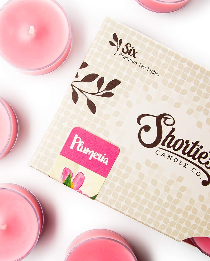 Pure Plumeria Premium Tealight Candles Bulk Pack - 24 Pink Highly Scented Tea Lights - Beautiful Candlelight - Made in the USA - Flower & Floral Collection