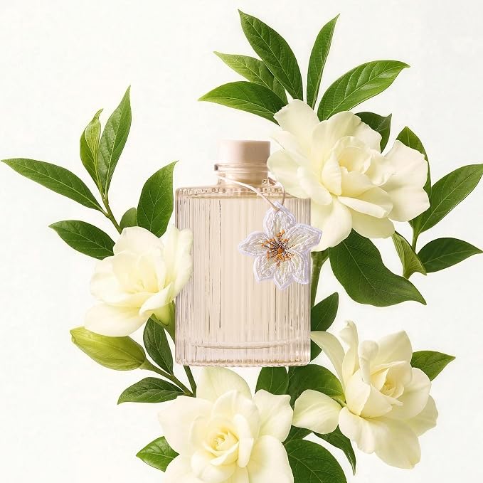 COCORRÍNA Reed Diffuser, White Magnolia Scent Oil Diffuser, 6.09 fl oz, 8 Reeds, Long-Lasting Home Fragrance, Bathroom Bedroom Shelf Decor & Gifts