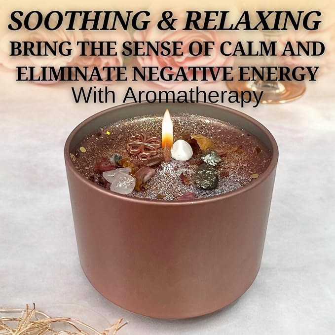 Millionaire Candle – Wealth, Abundance & Prosperity Ritual Candle | Hand-Poured Soy Wax with Crystals & Herbs | Intention Candle for Success, Manifestation & Good Fortune (Small 4oz)