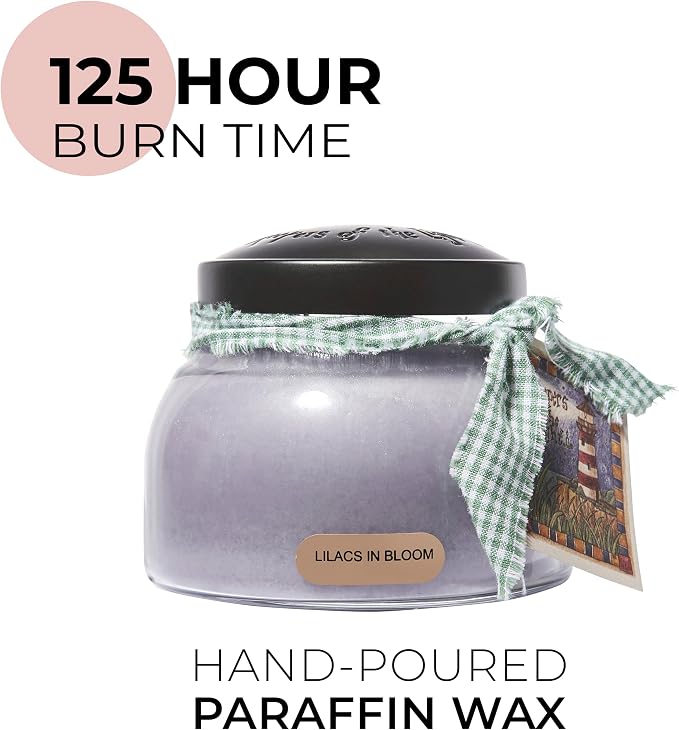 A Cheerful Giver - Lilacs In Bloom Mama Scented Glass Jar Candle (22oz) with Lid & True to Life Fragrance Made in USA