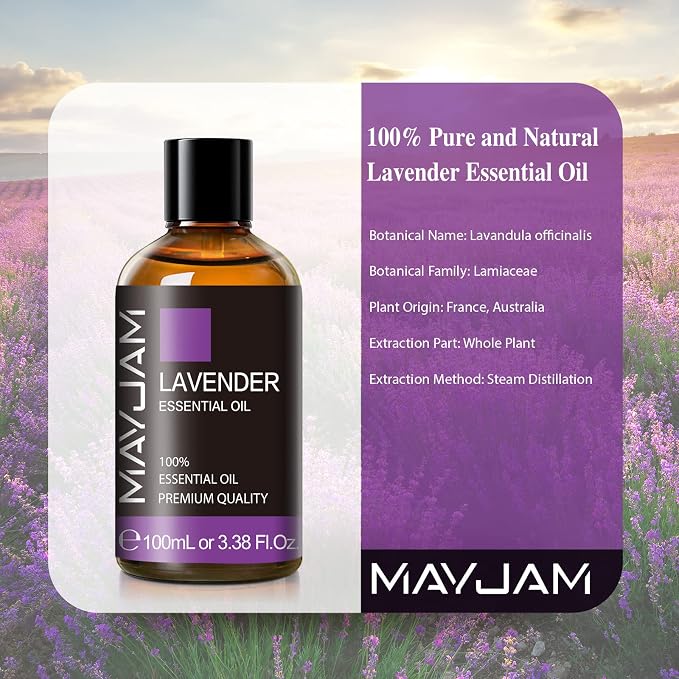 MAYJAM 20x5ML Essential Oil Gift Set and 100ML/3.38FL,OZ Lavender Essential Oil