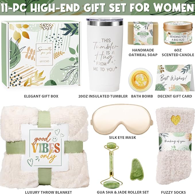 Self Care Get Well Soon Gift Baskets for Women, Birthday Gifts for Women Care Package Sympathy Thinking of You Relaxing Spa Gift Set, Christmas Unique Gifts for Mom Her Friends Wife Girlfriend Sister