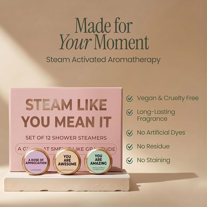 MESMOS 12pk Shower Steamers Aromatherapy, End of Year Teacher Gifts, Thank You Gifts for Women, Shower Steamers for Women, Relaxation Spa Shower Bombs, Appreciation Gift for Coworkers, Employees, Team