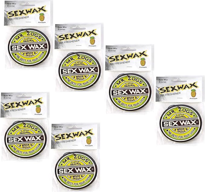 Sex Wax Mr. Zoggs AIR FRESHENER 3" Logo Green 6-Pack Pineapple