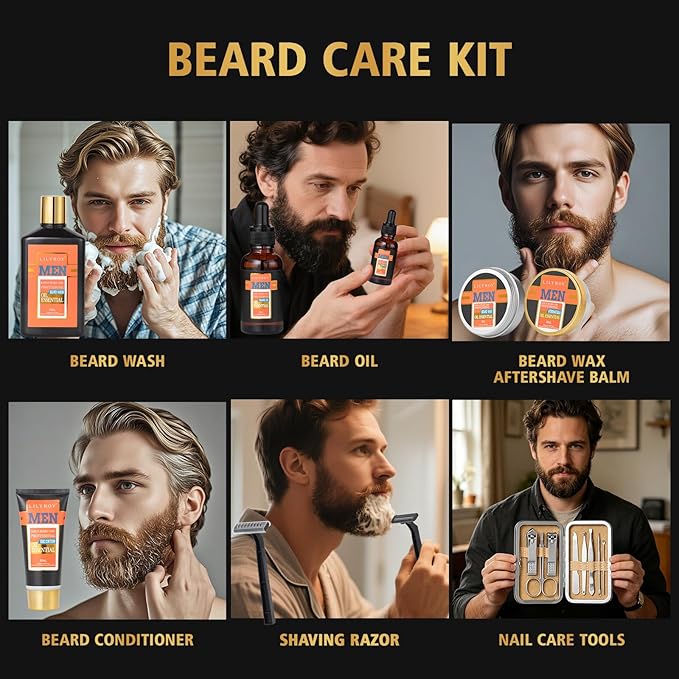 Fathers Day Gifts for Men, Birthday Gift, Spa Set for Men, Bath & Beard Gift Set, Spa Gift Basket for Men - Bath and Body Gift Basket Set | Perfect Gifts for Dad Christmas, Valentines Day Gift for Him