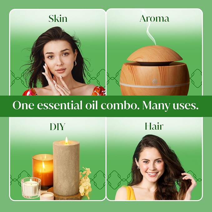Siva Citronella Essential Oil and Peppermint Essential Oil 4oz Bundle Super Saver Combo – Premium Grade Value Set for Aromatherapy, Skincare and Haircare