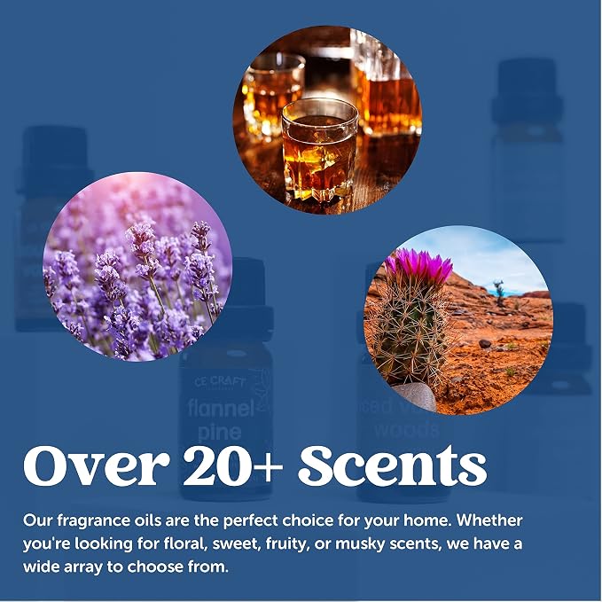 CANDECraftCo Premium Fragrance Oil – Diffuser Oils Fragrances Scented for Home, Candle Soap Making Supplies, Aromatherapy Blends for House (0.34 Fl Oz) (2-Pack, Pink Sugar & Pink Sands)
