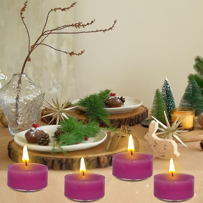 Lavender Scented Tealight Candles - Natural Soy Wax Candles with Essential Oils, Home Decor and Aromatherapy, Perfect for Home Use and Gifting
