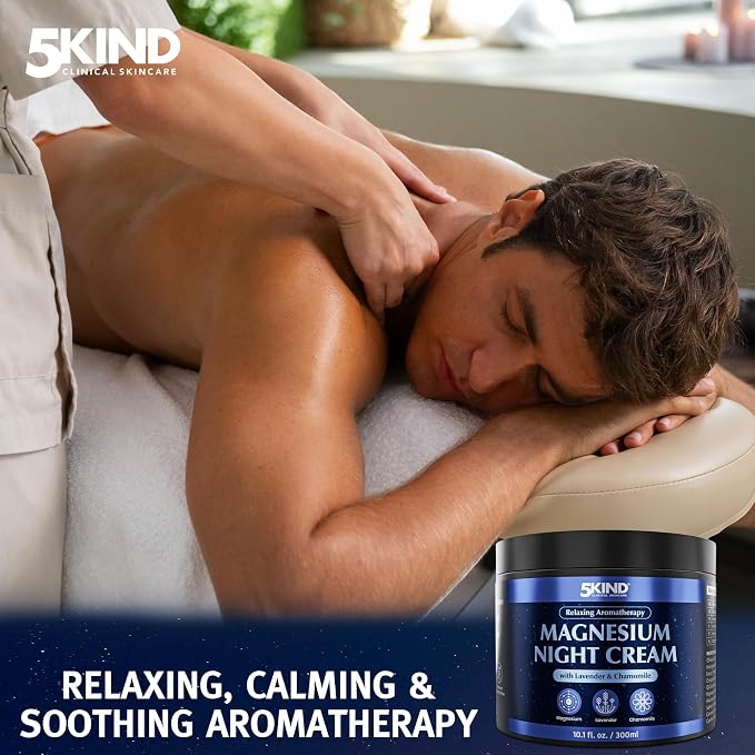 5Kind Magnesium Lotion for Sleep 10.1 fl oz - Magnesium Sleep Cream - Topical Magnesium Cream - Relaxing Lavender & Chamomile Magnesium - Infused with Lavender Essential Oils - Natural Sleep Aid