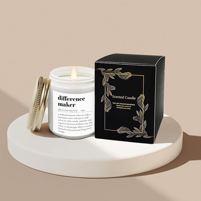 Difference Maker Candle - Boss Day Gifts, Funny & Appreciation Gifts for Mentor, Coach, Boss, Manager - Scented Jar Candles 8oz