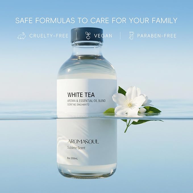 White Tea Aroma Essential Oil Blend Sublime Scent, Hotel Diffuser Oil Inspired by The White Tea Scent - Premium Fragrance Oil No. SA62489172 for Ultrasonic and Waterless Diffusers - 250 mL, 8 fl oz