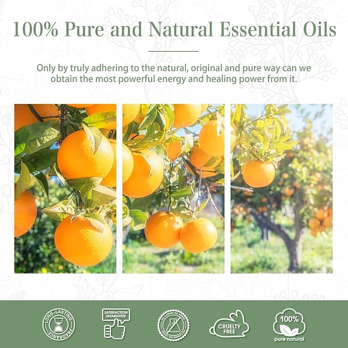 PHATOIL 30ML Sweet Orange Essential Oil, for Aromatherapy Diffusers, Humidifiers, Great for DIY Candle and Soap Making