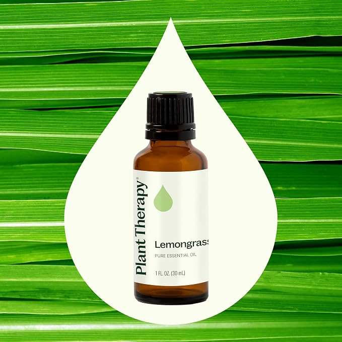 Plant Therapy Lemongrass Essential Oil, 30 mL (1 oz), 100% Pure, Undiluted Essential Oil, Great for Deodorizing the Air and Supporting Immune System