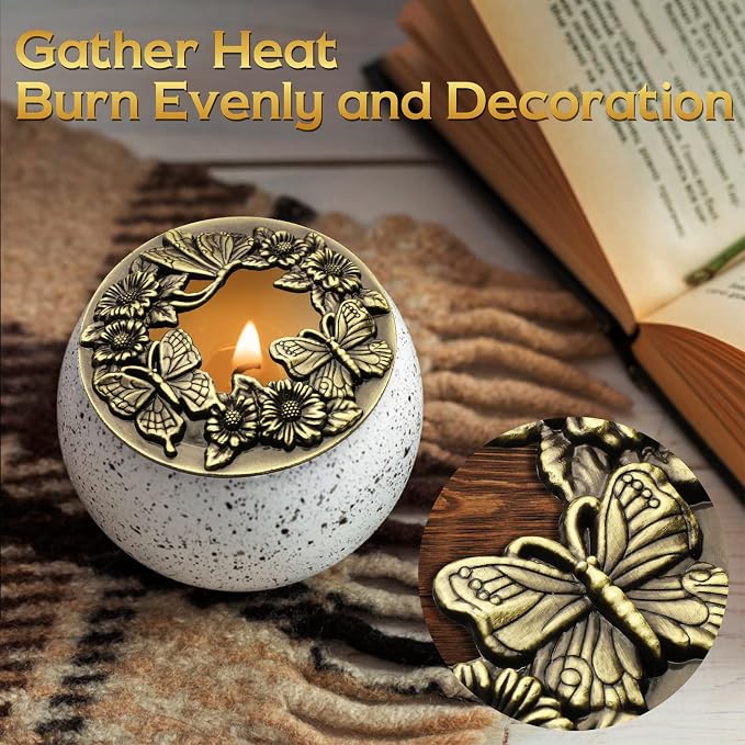 5 Pieces Candle Care Kit with Gift Box, Including Wick Trimmer、Candle Snuffer、2 Candle Toppers and Wick Dipper, Antique Brass Accessories Set for Candle Maintenance & Decoration (Antique Brass)