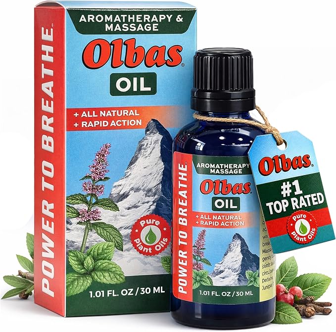 Olbas Massage and Aromatherapy Oil, 1.01 Fl Oz,Body Massage Oil, Swiss Herbal Remedies with Pure Essential Massage Oils for Muscle Relaxing and Soothing Comfort for Pain Relief.