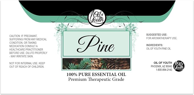 Oil of Youth - Pine Essential Oil (16oz Bulk) Pure Essential Oil for Cleaning, Aromatherapy, Diffuse - Pure Pine Oil - Aromatherapy Oil