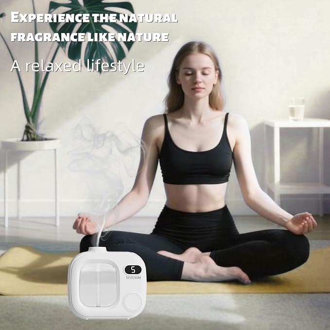 Waterless Essential Oil Diffuser Portable Cordless Aromatherapy Scent Machine for Home Office Car Large Room Battery Powered Ultrasonic Diffuser with 5 Mist Modes for Bedroom Classroom Travel