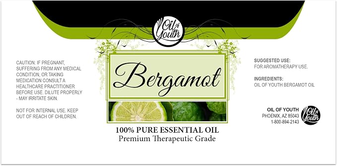 Oil of Youth Essential Oils 16oz - Bergamot Essential Oil - 16 Fluid Ounces