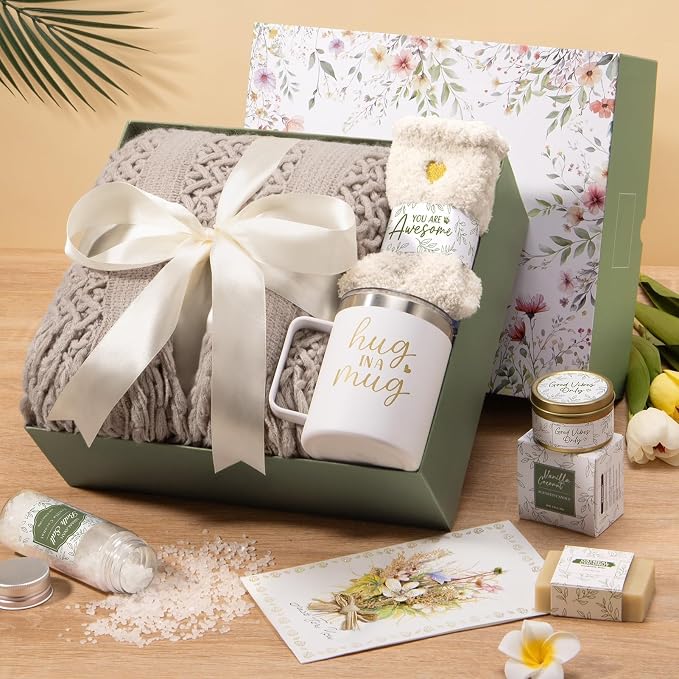 Self Care Gifts for Women Get Well Soon Gifts, Birthday Gifts for Women Care Package, Sympathy Gift Baskets Spa Gifts, Christmas Thinking of You Inspirational Gifts for Mom Her Sister Grandma Friends