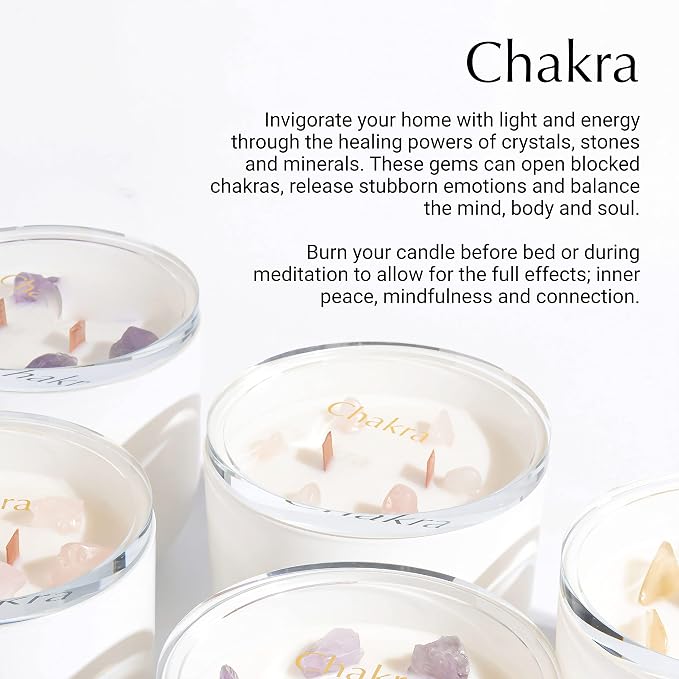 Hidden Label Healing Crystal Candle, Amethyst Quartz Relax Crystal Candle, Wood Wicks Scented Crackling Candles, Real Crystals Aromatherapy Candle Gifts for Women,Cute 12oz