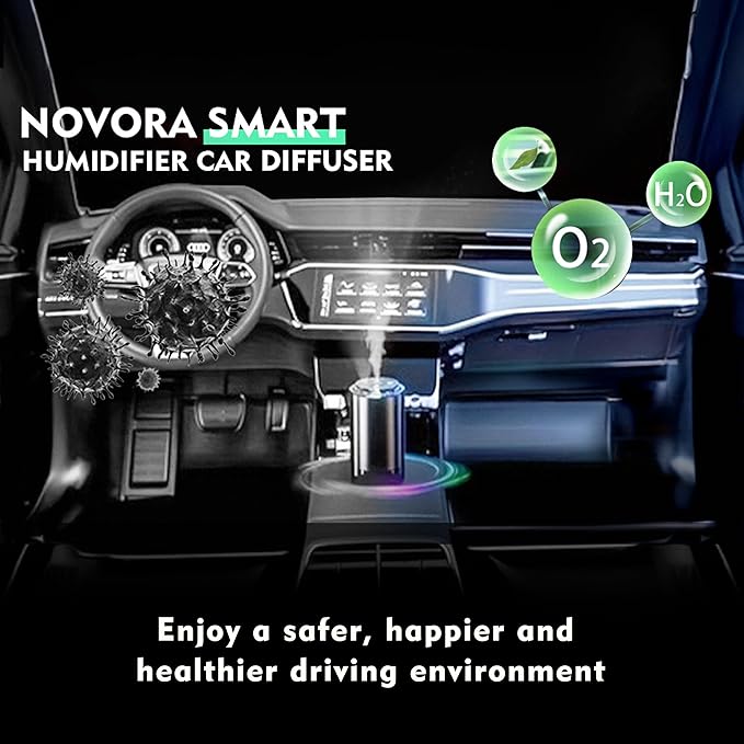 Cologne Car Air Freshener,Aroma Diffuser with Starry Sky Projection,Smart Humidifier with Essential Oil 50ml,Auto On/Off,Built-in Battery,7-LED Color/USB-C Car Fresheners for Auto,Home,Office