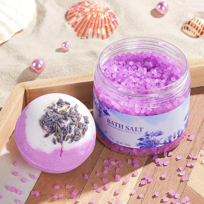 YFONG Birthday and Get Well Gifts for Women - Relaxing Spa Care Package With Luxury Flannel Blanket, Thinking of You Purple Relaxing Gift Set, Unique Self Care Gift Basket for Mom, Wife, Friends