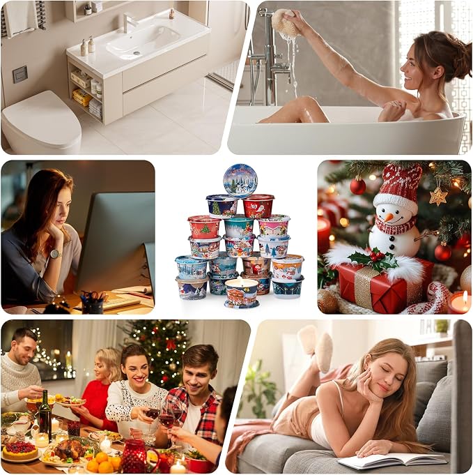 18 Pack Scented Candle Sets | Merry Christmas Aromatherapy Traverl Jar Candles | Soy Wax Candle Sets with 10% Essential Oils for Home and Travel |Gift Sets for Christmas Women