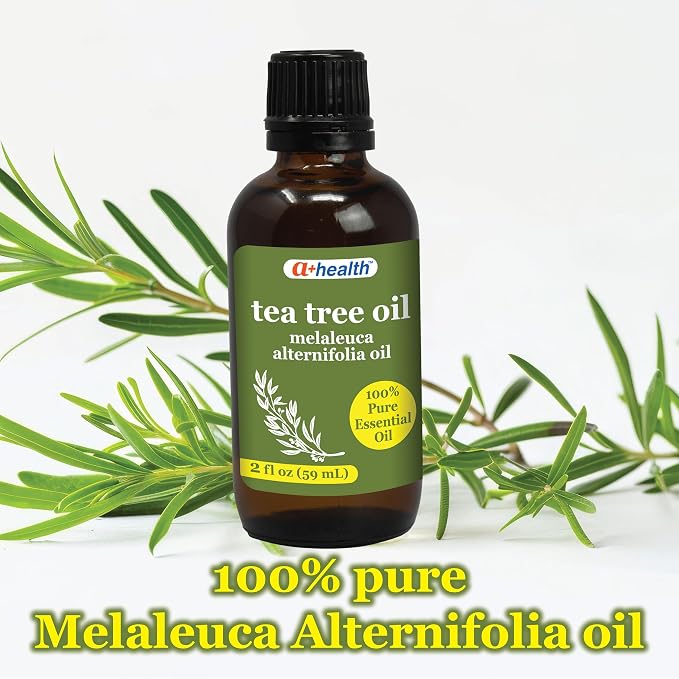 A+Health Tea Tree Essential Oil 100% Pure 2 fl oz Melaleuca Alternifolia | Undiluted Melaleuca Alternifolia Essential Oil, Made in USA, Glass Bottle for Purity