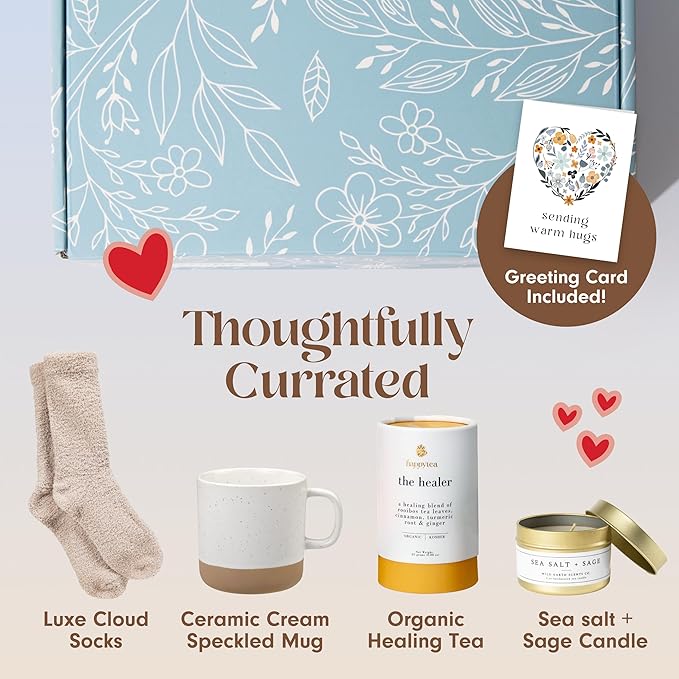 Unboxme Comfort Care Package - Get Well Soon Gift Basket for Women with Cozy Socks & Tea