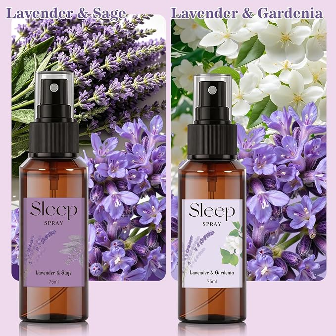 SCENTORINI Sleep Spray, 5.07 oz Pillow Spray with Lavender Essential Oil for Sleep Calming, 2 Pack Relaxing Aromatherapy Pillow Mist for Bedding, Liners, Sheets, Room Spray Air Freshener