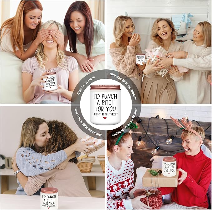 Homsolver Birthday Gifts for Women, Mothers Day, Best Friend Birthday Christmas Gifts for Women, Mom, Friend, Bestie, Sister, BFF, Her, Unique Friendship Lavender Candles Gift Idea