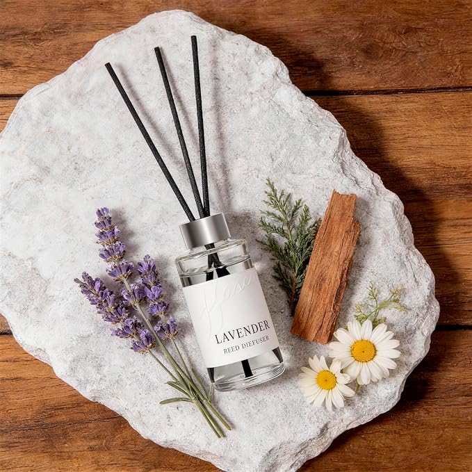 Reed Diffuser Set of 3, Jasmine, Lavender & Vanilla Scented Oil Diffusers with 15 Reeds, Long-Lasting Home Fragrance for Bedroom & Bathroom Decor, 1.7 fl oz Each, Total 5.1 oz