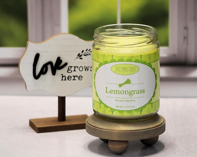 Lemongrass Scented Blended Soy Candle by Just Makes Scents (12 oz)