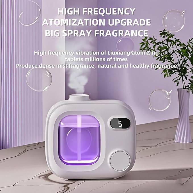 Mini Aromatherapy Diffuser - Cute and Compact Ultrasonic Essential Oil Diffuser with 5 Mist Levels for Home Office Car and Hotel Cordless Air Fragrance Machine for Large Rooms and Bathrooms