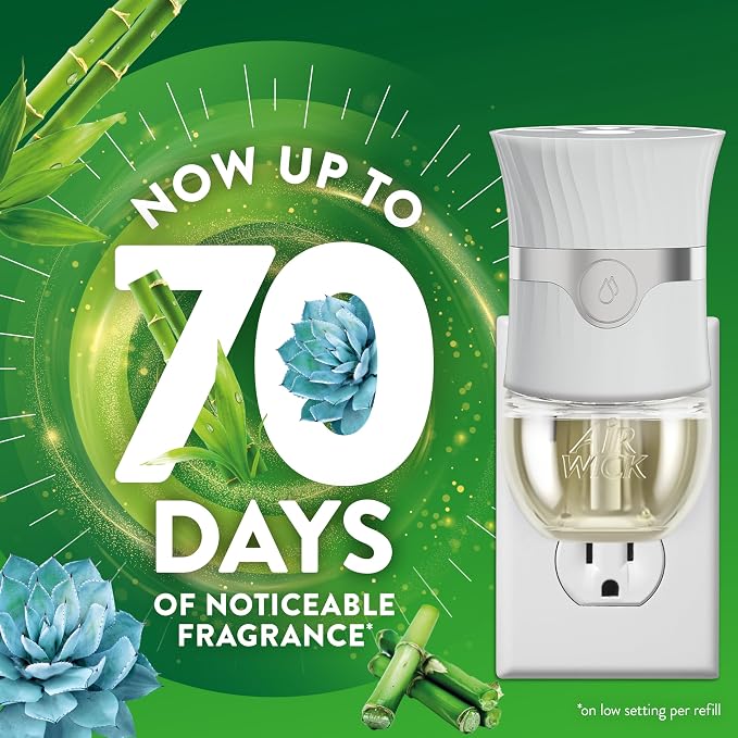 Air Wick Plug in Scented Oil Refill, 2 ct, Blue Agave and Bamboo, Air Freshener, Essential Oils