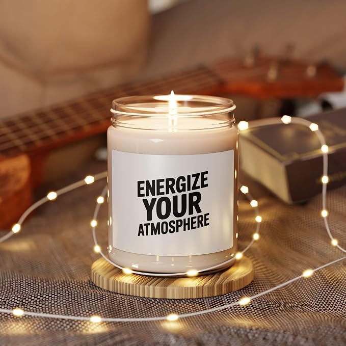 Energize Your Atmosphere Candle, Fresh Scented Soy Wax Candle, 9oz Glass Jar, Home Fragrance, Gift for Women
